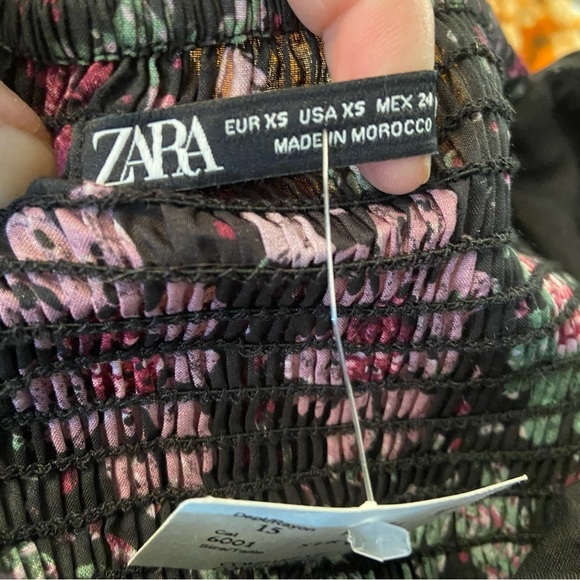 BNWT‎ Zara women’s floral  puffed sleeve cropped top in size x-small - Picture 10 of 12